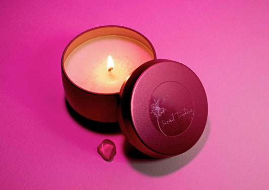 Love Wish Candle - Love Spell with Rose Quartz crystal
