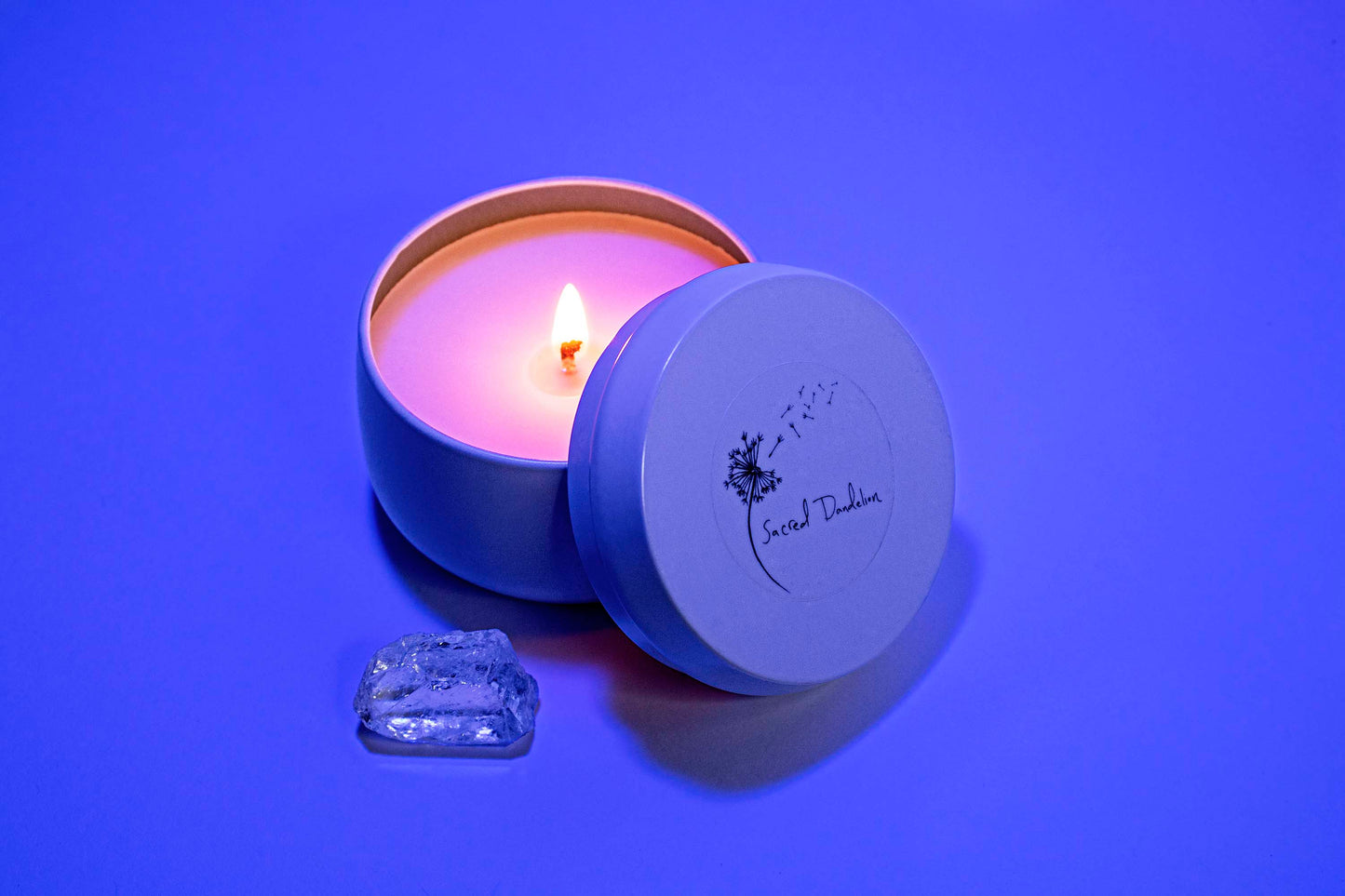 Clarity Wish Candle - Lemongrass with White Quartz crystal